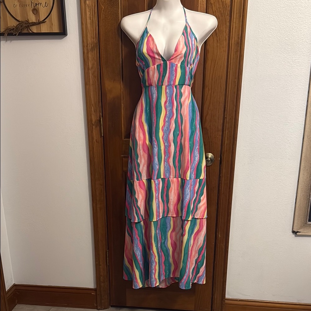 SHEIN Multicolor Striped Maxi Dress